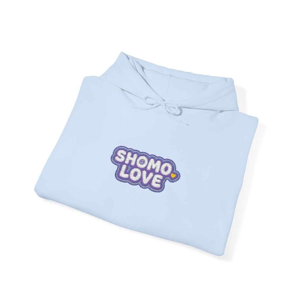 Shomo Love Graphic Hoodie — Cute Floral Bubble Text Pullover