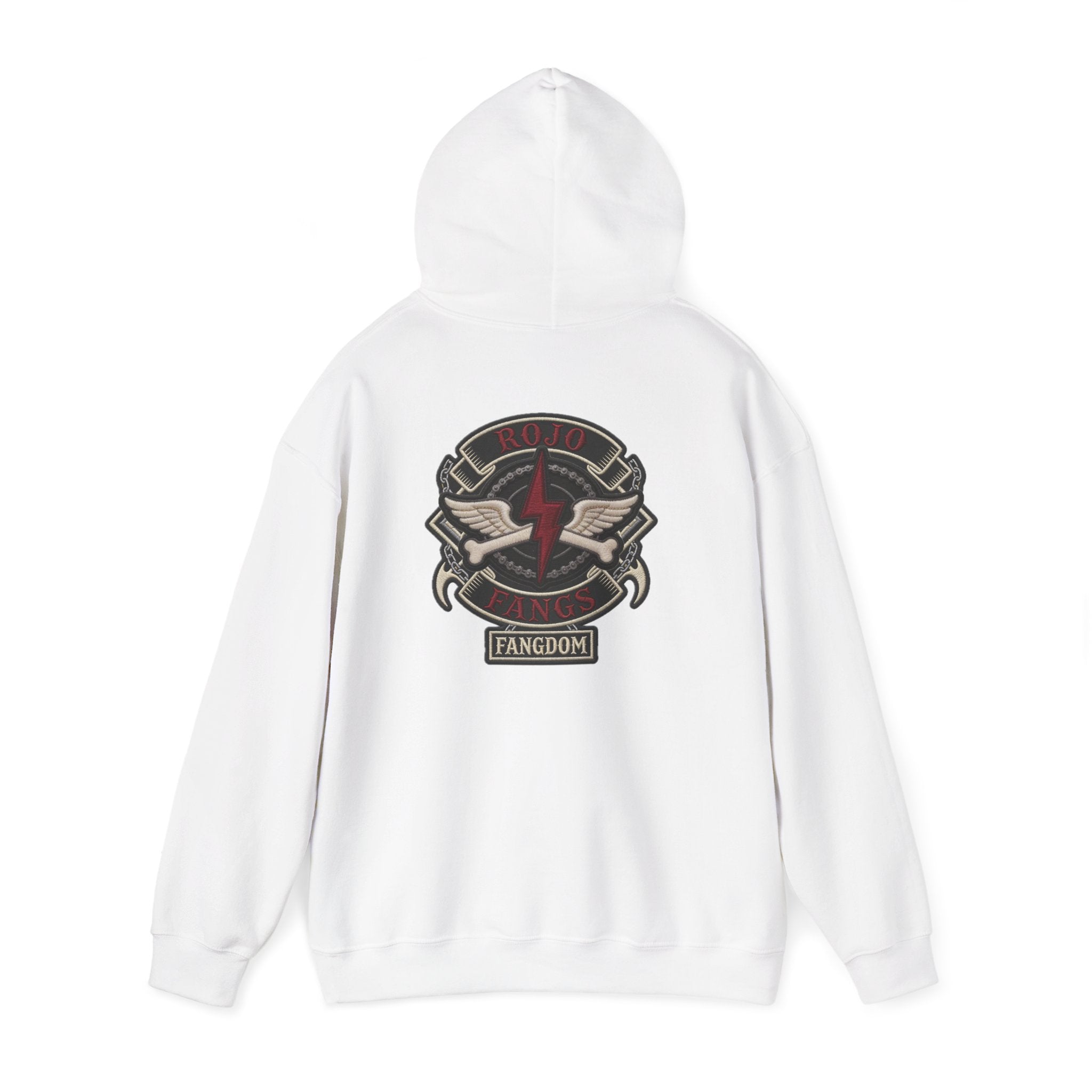 Rojo Fangs Crest Hoodie – Small Center Logo Pullover