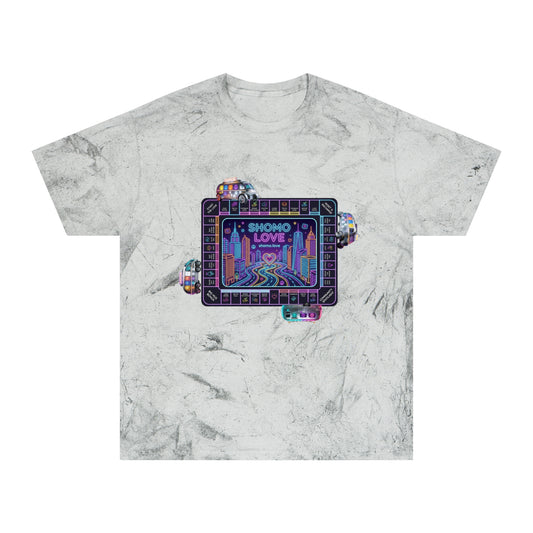 SHOMO.LOVE' Tie-Dyed Graphic Tee — Retro Pastel Logo T-Shirt