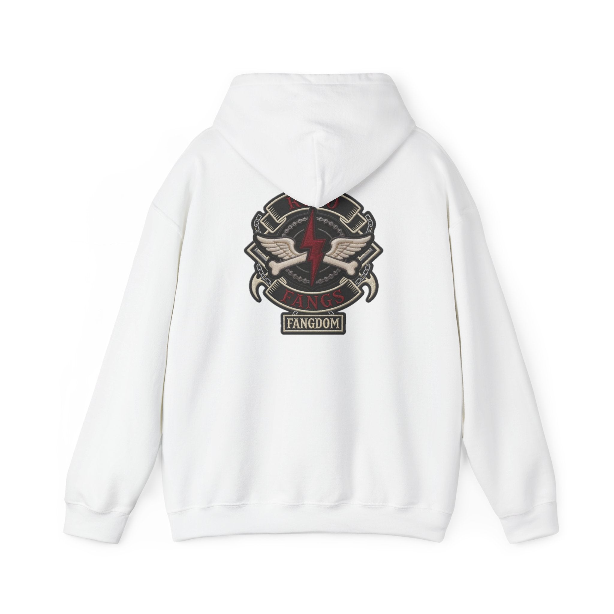 Rojo Fangs Crest Hoodie – Small Center Logo Pullover