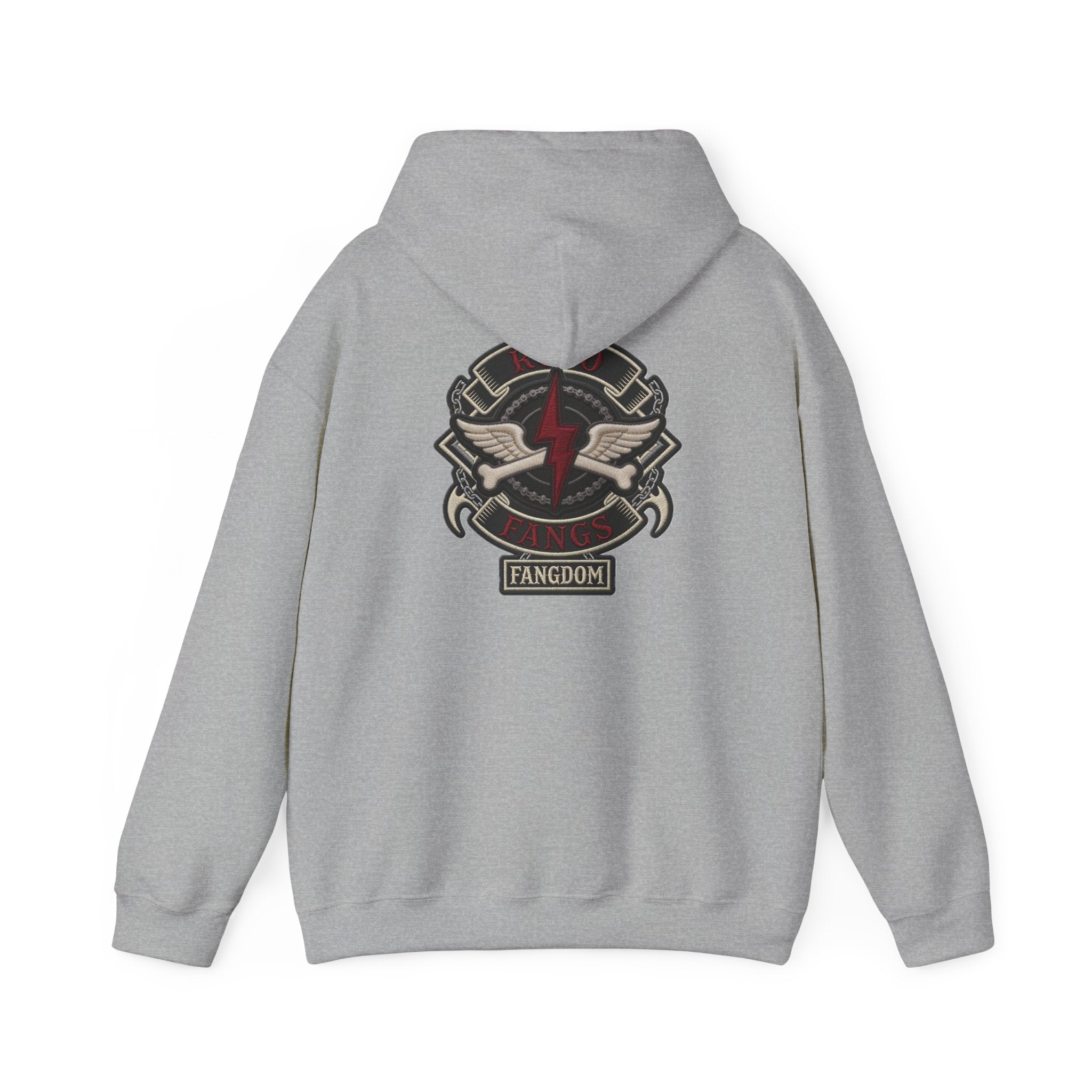 Rojo Fangs Crest Hoodie – Small Center Logo Pullover