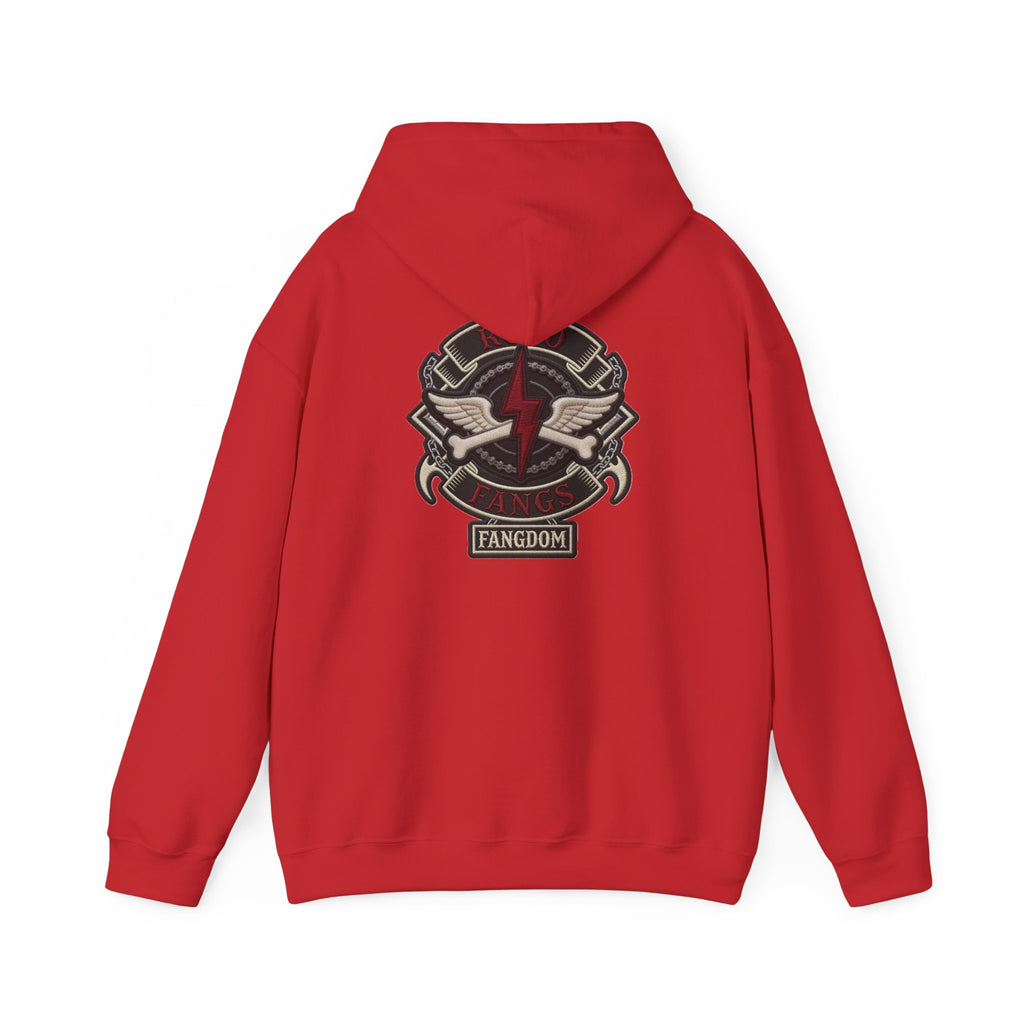 Rojo Fangs Crest Hoodie – Small Center Logo Pullover