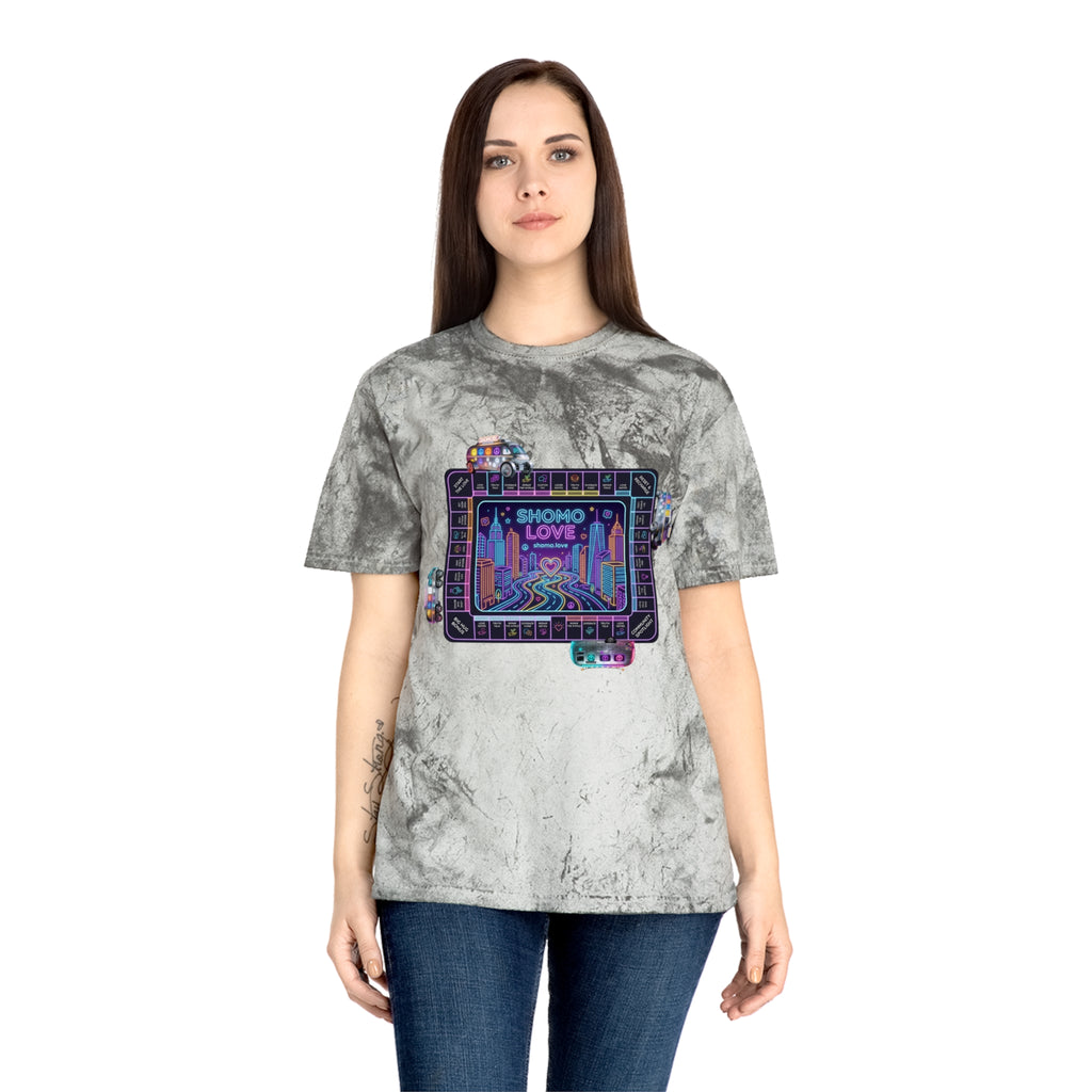 SHOMO.LOVE' Tie-Dyed Graphic Tee — Retro Pastel Logo T-Shirt
