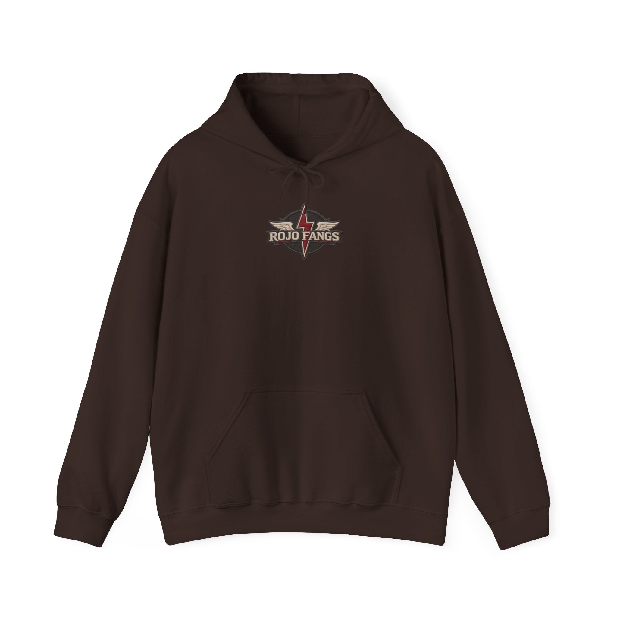 Rojo Fangs Crest Hoodie – Small Center Logo Pullover