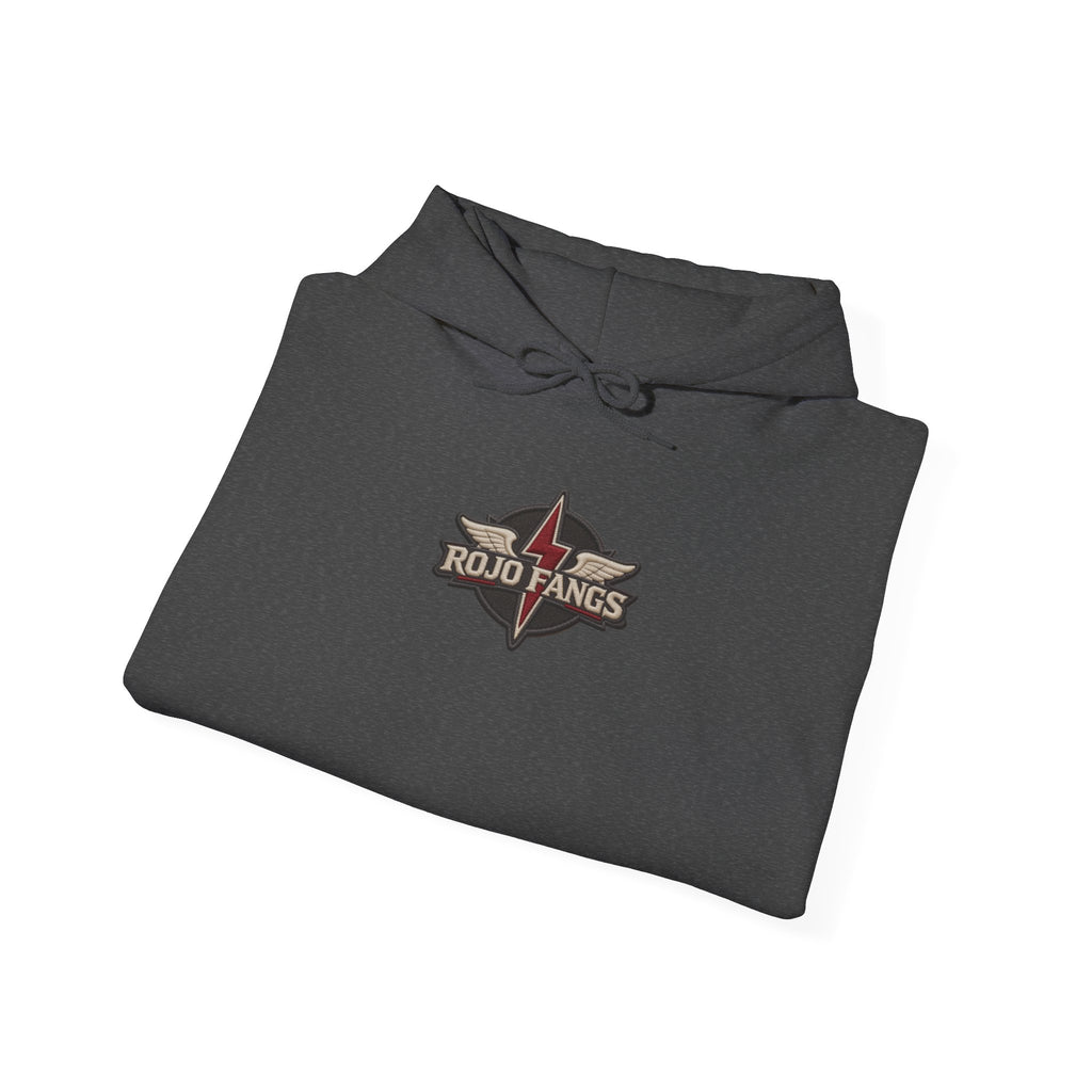 Rojo Fangs Crest Hoodie – Small Center Logo Pullover