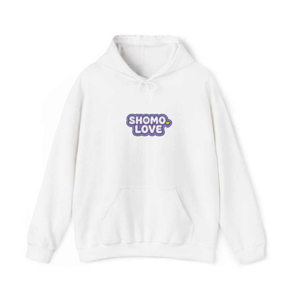 Shomo Love Graphic Hoodie — Cute Floral Bubble Text Pullover