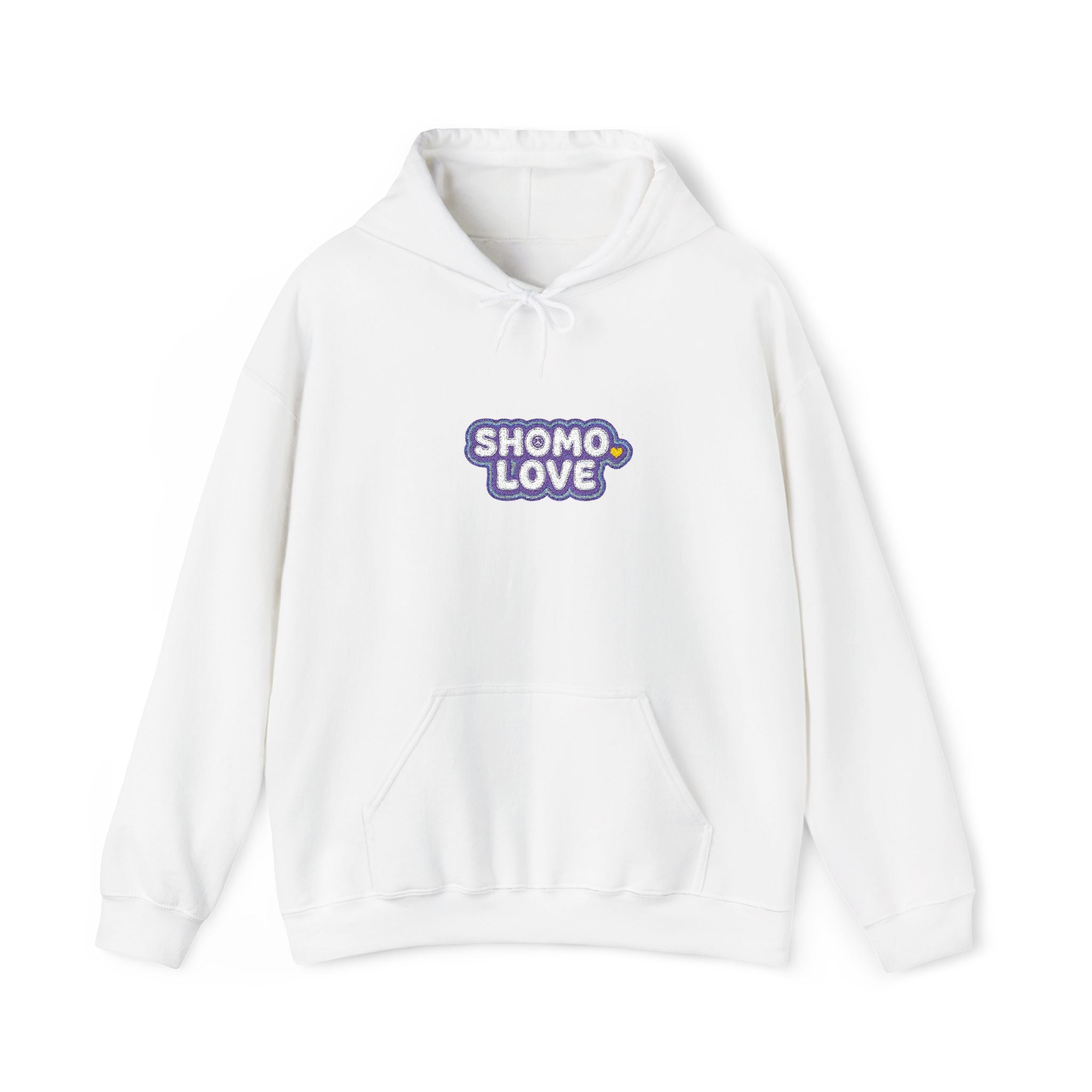 Shomo Love Graphic Hoodie — Cute Floral Bubble Text Pullover