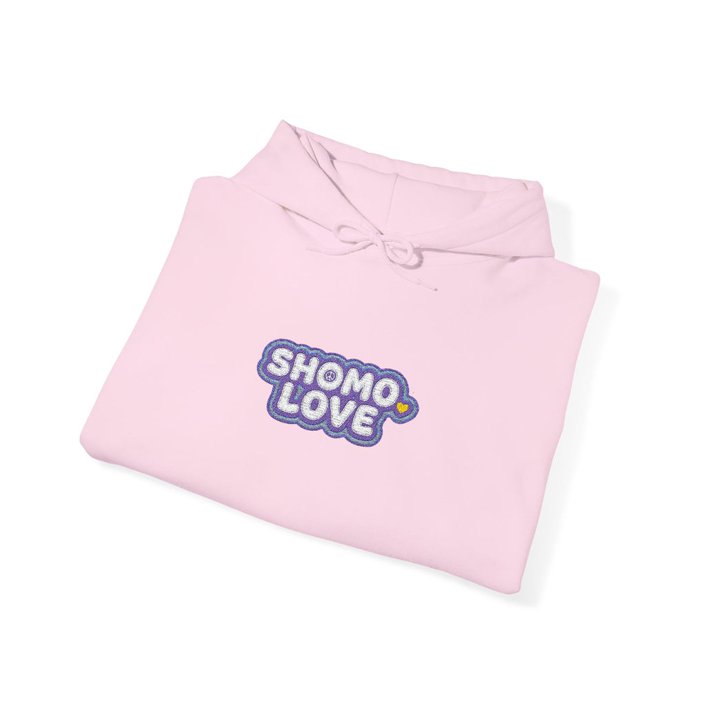 Shomo Love Graphic Hoodie — Cute Floral Bubble Text Pullover
