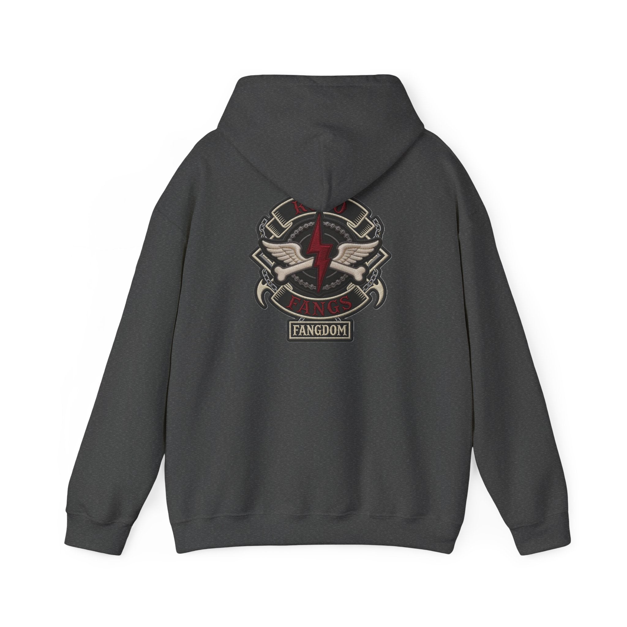 Rojo Fangs Crest Hoodie – Small Center Logo Pullover
