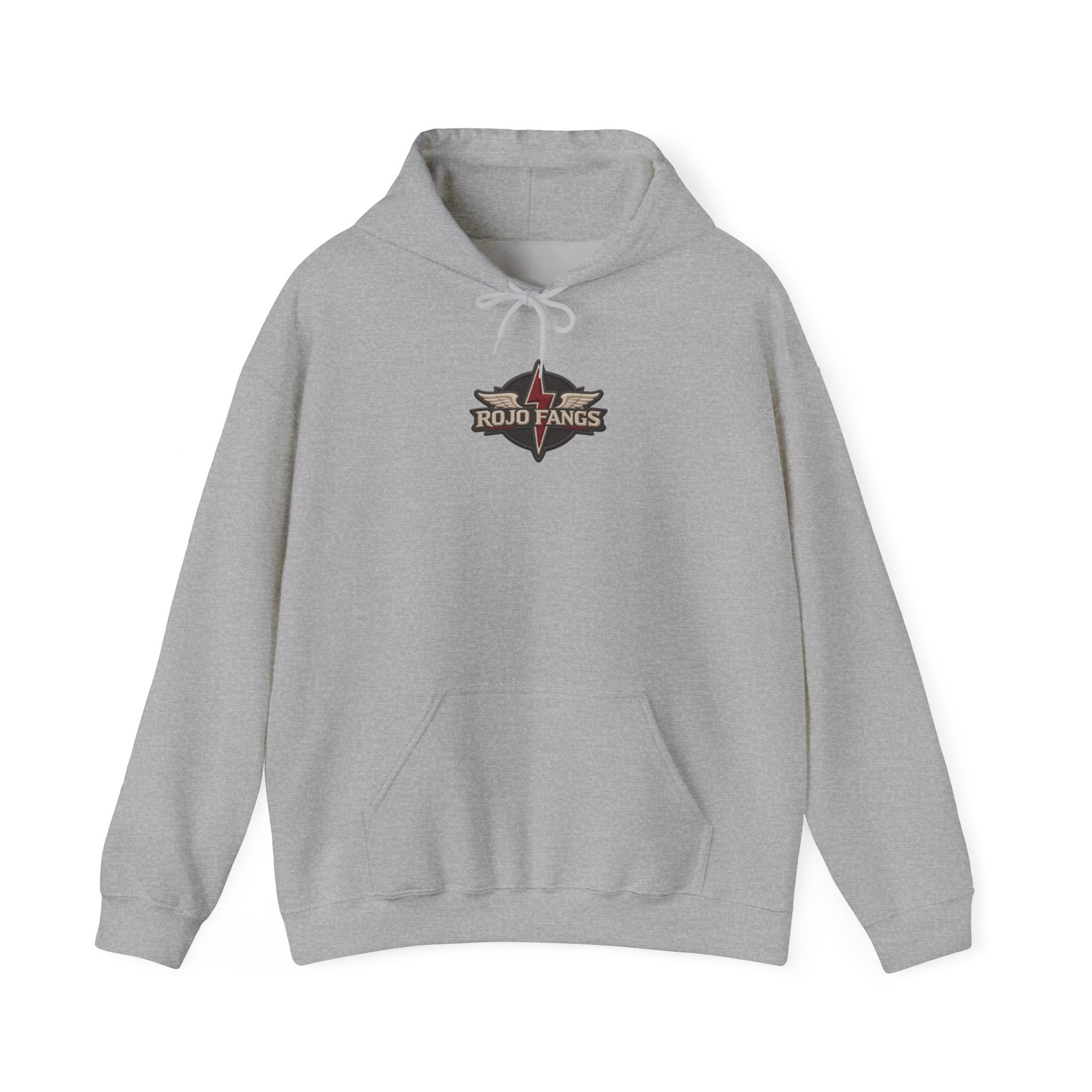 Rojo Fangs Crest Hoodie – Small Center Logo Pullover