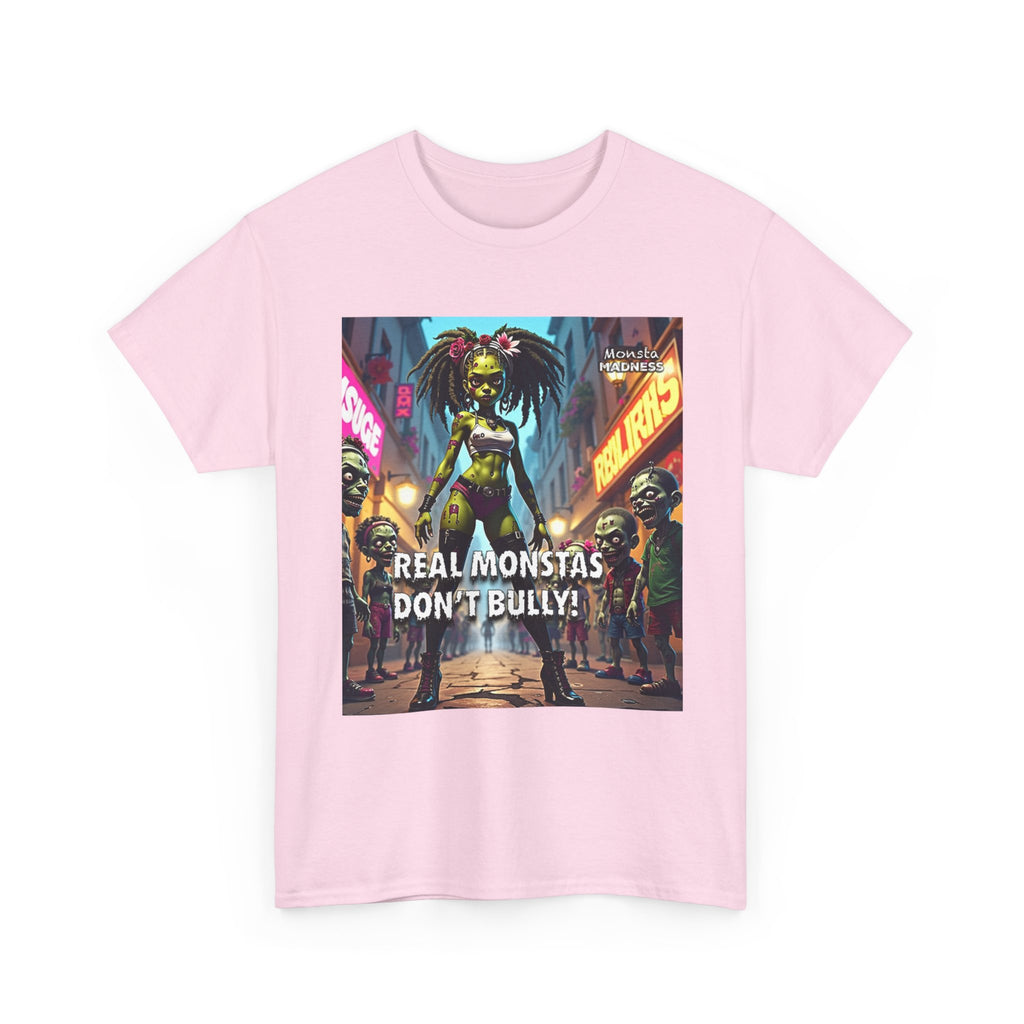 Monsta Madness Real Monstas Dont Bully Unisex Heavy Cotton Tee