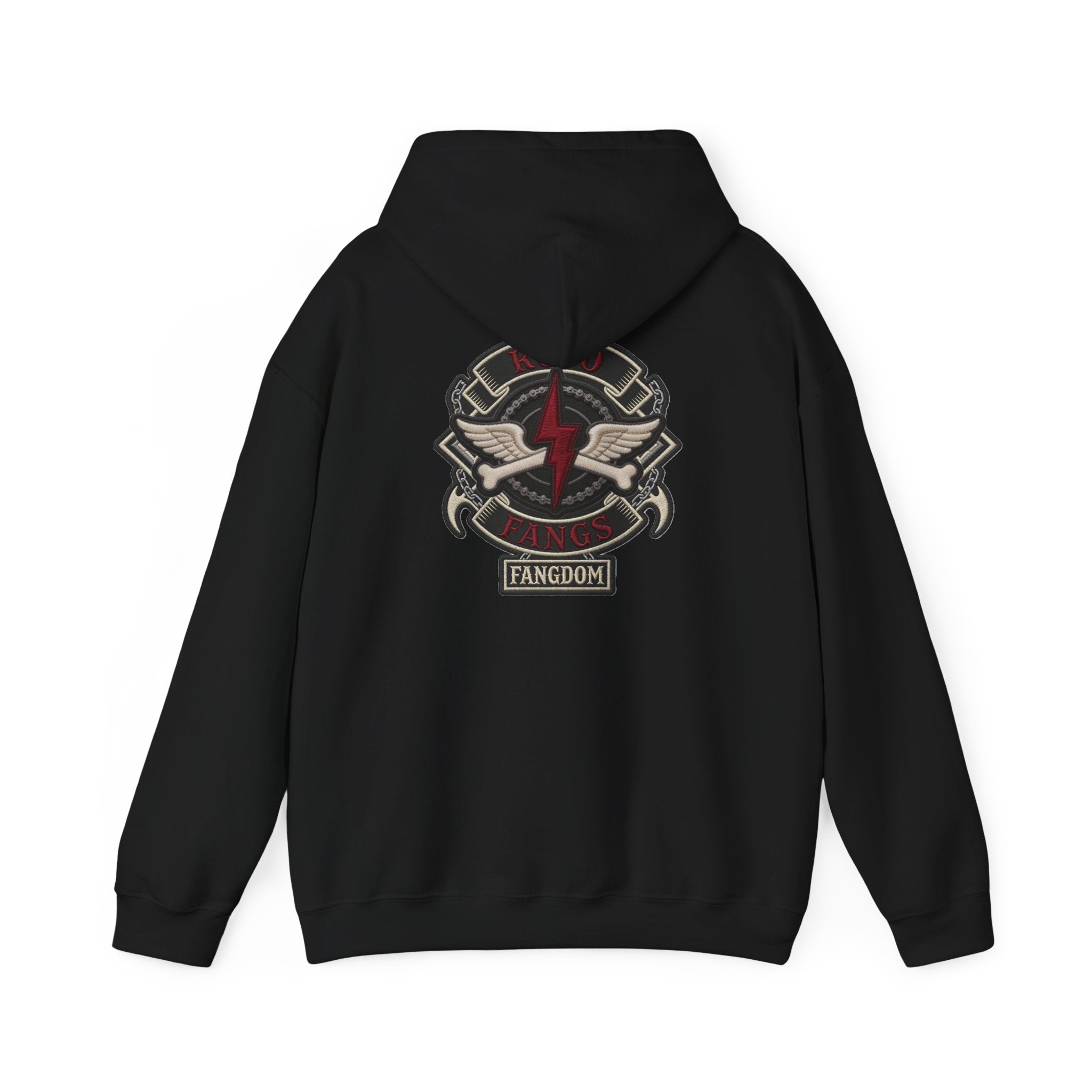 Rojo Fangs Crest Hoodie – Small Center Logo Pullover