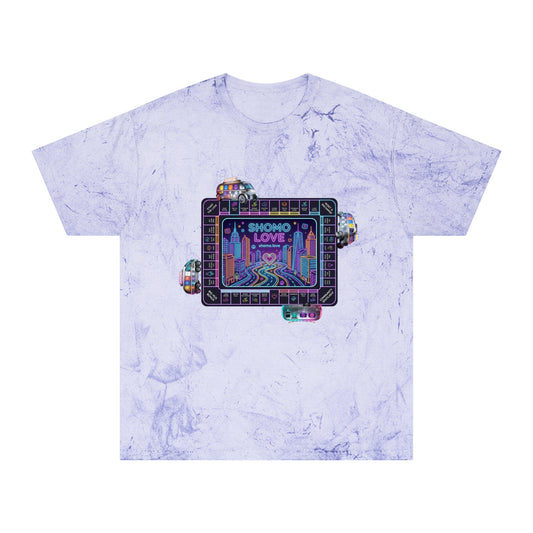 SHOMO.LOVE' Tie-Dyed Graphic Tee — Retro Pastel Logo T-Shirt
